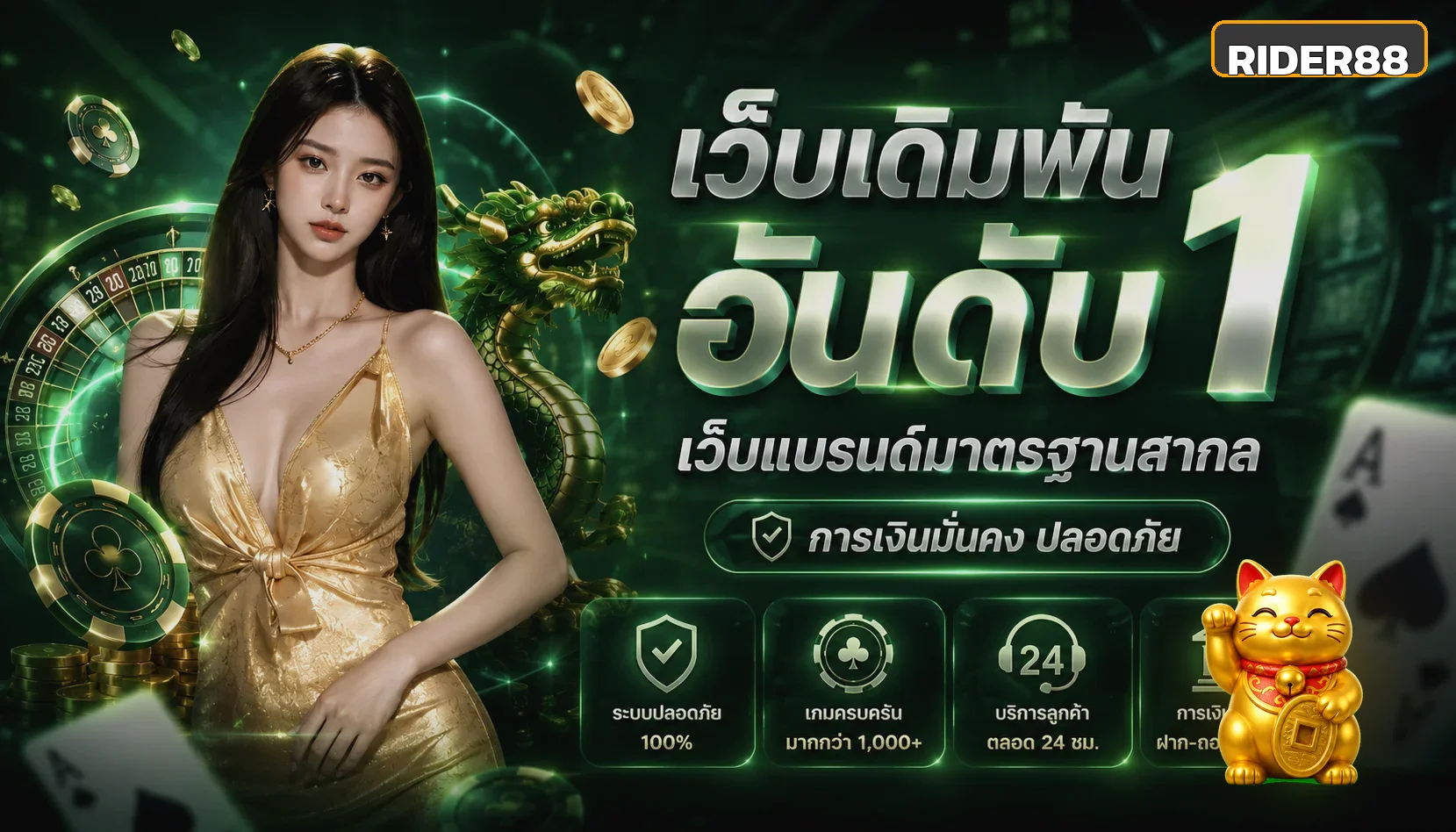 แบนเนอร์ RIDER88 ทางเข้าเว็บหลักพร้อมมาสคอตเกม